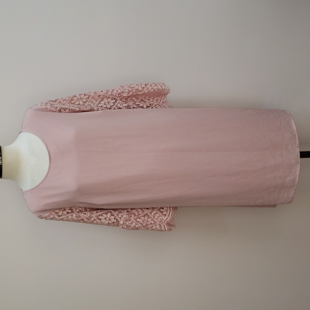 A New Day Pale Pink Lace 3/4 Bell Sleeve Shift Dress, Size XXL